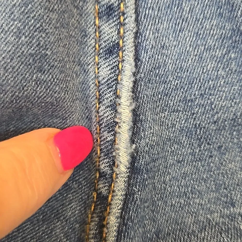 Old Navy Slim 360° Stretch Jeans Boys 10 Woodland Blue Denim Distressed Casual